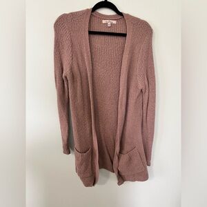 Women's Mauve Open-Front Cardigan Sweater